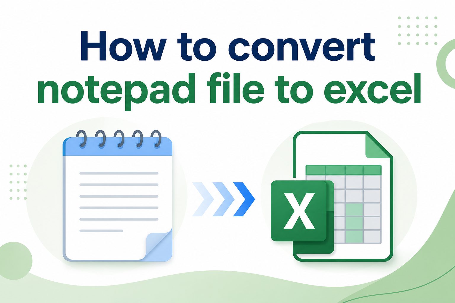 How to convert Notepad file to Excel